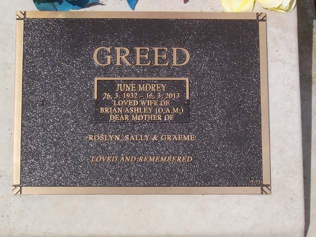 JUNE MOREY GREED