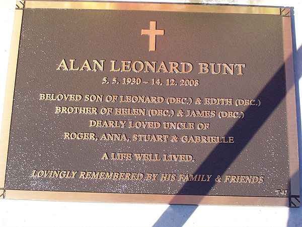 ALAN LEONARD BUNT