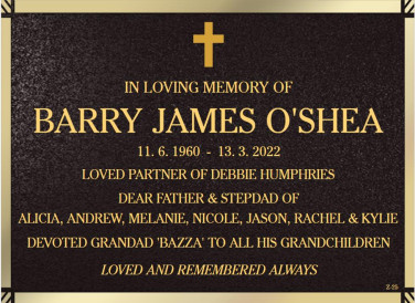 BARRY JAMES O'SHEA