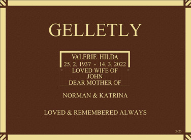 VALERIE HILDA GELLETLY