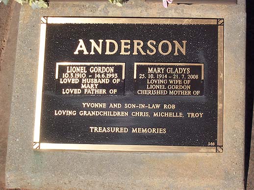 MARY GLADYS ANDERSON