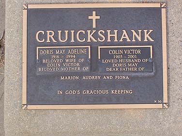 COLIN VICTOR CRUICKSHANK