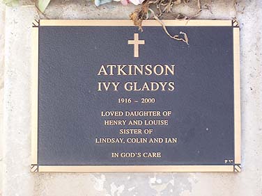 IVY GLADYS ATKINSON