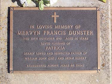 MERVYN FRANCIS DUNSTER