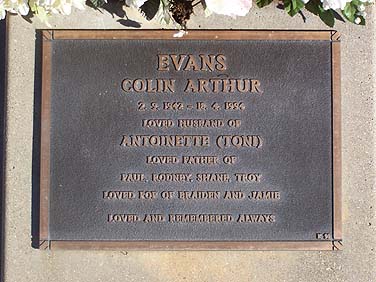 COLIN ARTHUR EVANS