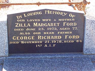 ZILLAH MARGARET FORD