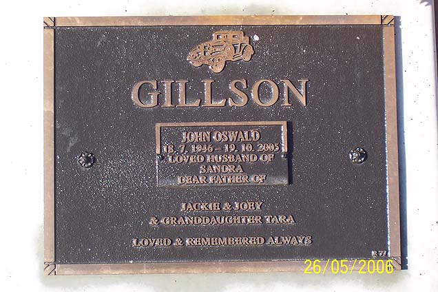 JOHN OSWALD GILLSON