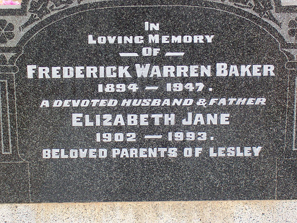 FREDERICK WARREN BAKER