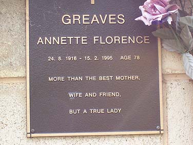 ANNETTE FLORENCE NETTA GREAVES