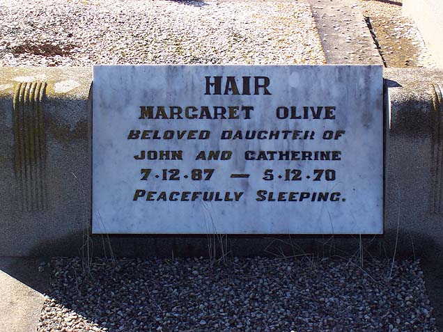 MARGARET OLIVE HAIR