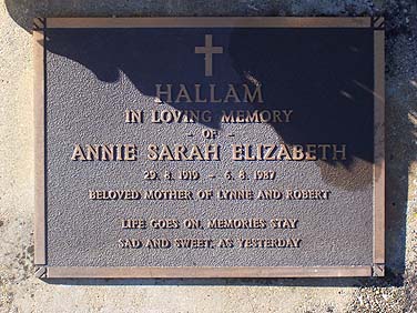 ANNIE ELIZABETH SARAH HALLAM
