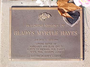 GLADYS MYRTLE HAYES