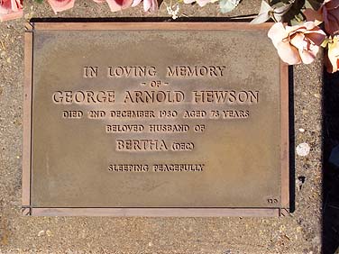 GEORGE ARNOLD HEWSON