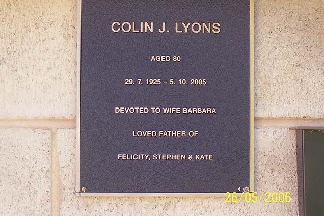 COLIN J LYONS
