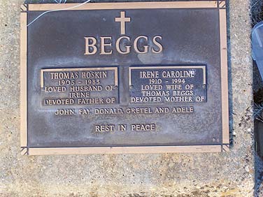 IRENE CAROLINE BEGGS