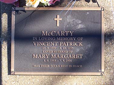 MARY MARGARET McCARTY
