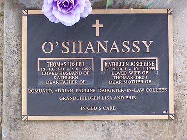 KATHLEEN JOSEPHINE O'SHANASSY