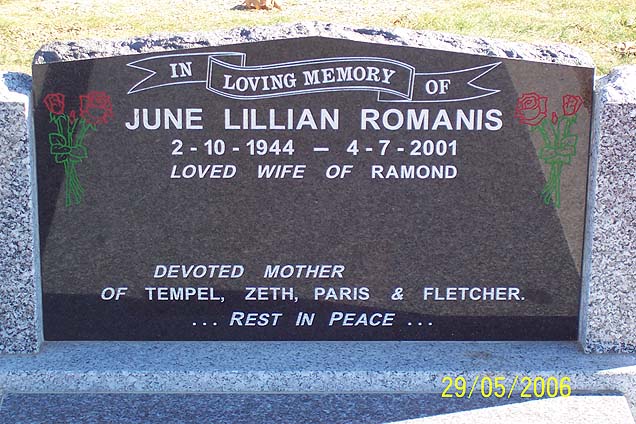 JUNE LILLIAN ROMANIS