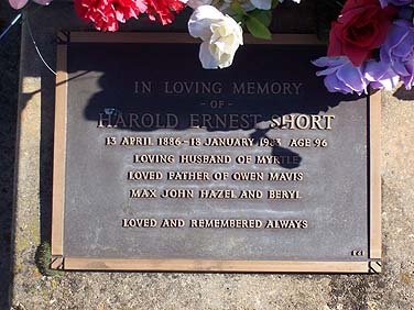 HAROLD ERNEST SHORT