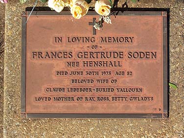 FRANCIS GERTRUDE SODEN