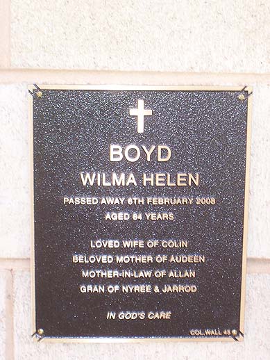 WILMA HELEN BOYD