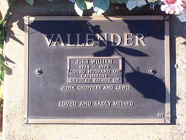 JOHN WILLIAM VALLENDER
