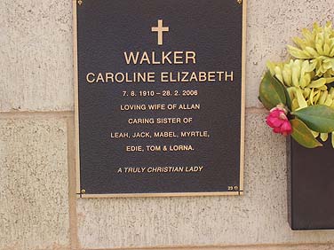 CAROLINE ELIZABETH WALKER