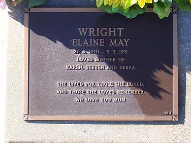 ELAINE MAY WRIGHT