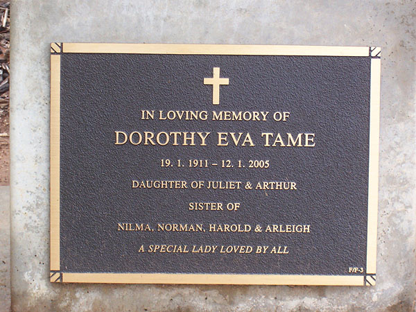 DOROTHY EVA TAME