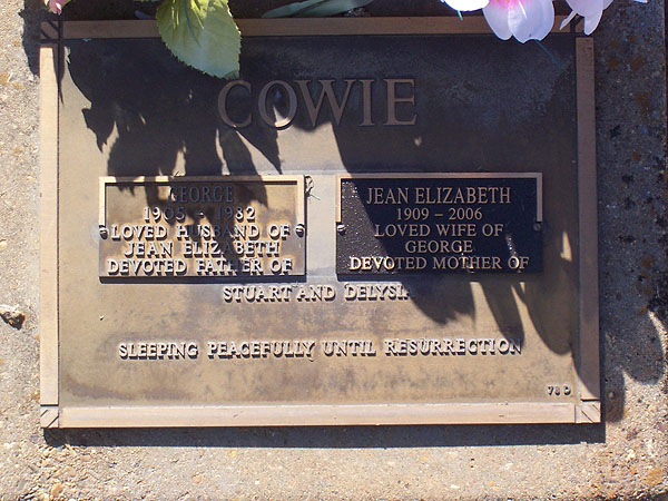 JEAN ELIZABETH COWIE