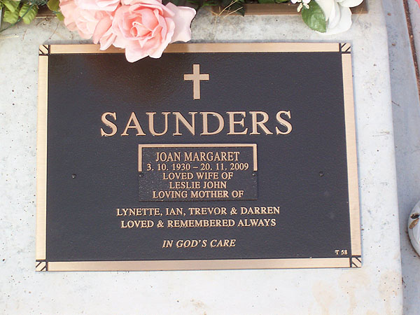 JOAN MARGARET SAUNDERS