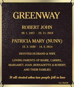 PATRICIA MARY GREENWAY