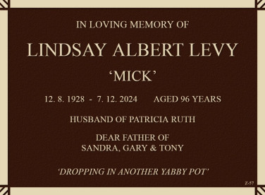 LINDSAY ALBERT LEVY