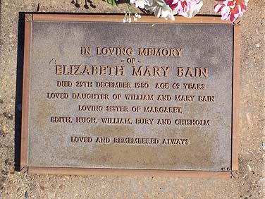 ELIZABETH MARY BAIN