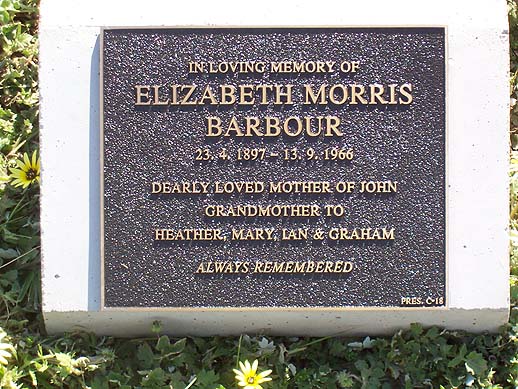 ELIZABETH MORRIS BARBOUR