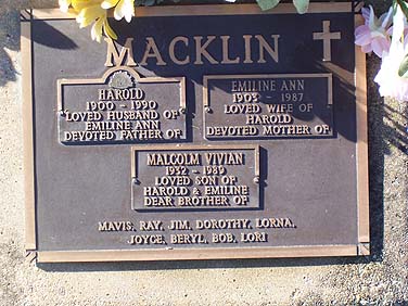 MALCOLM VIVIAN MACKLIN