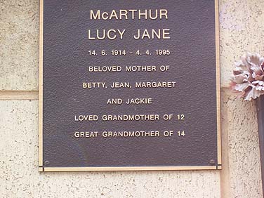 LUCY JANE McARTHUR