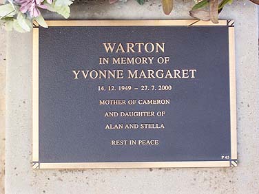 YVONNE MARGARET WARTON