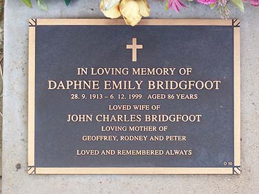 DAPHNE EMILY BRIDGFOOT