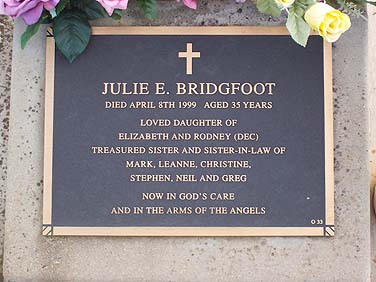 JULIE ELIZABETH BRIDGFOOT